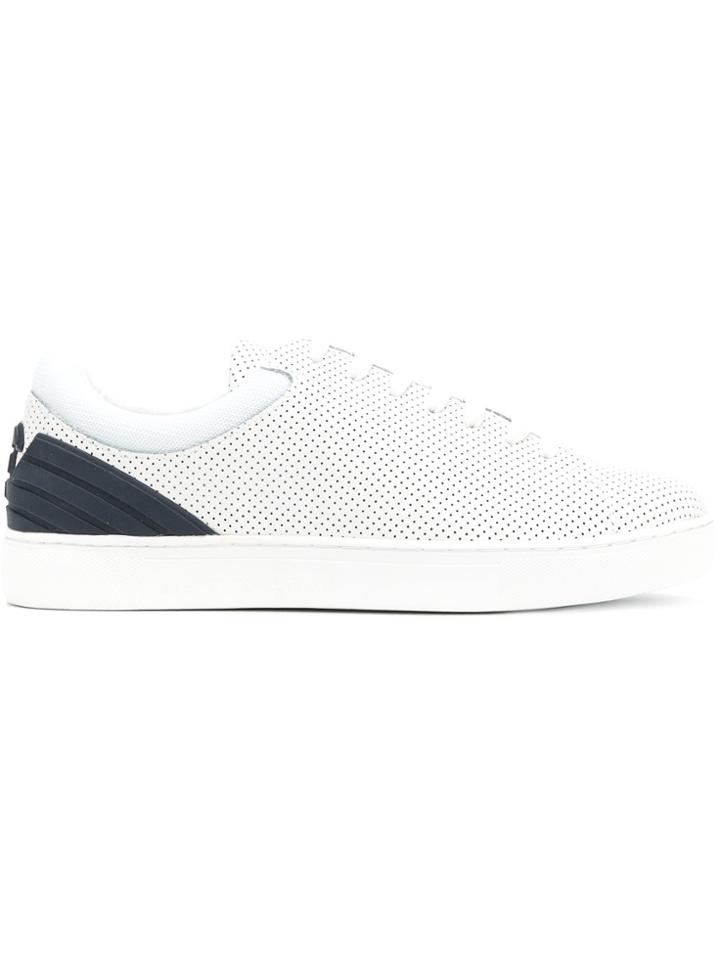 Emporio Armani Perforated Tennis Sneakers - White