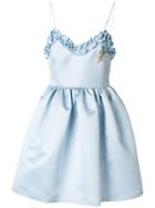 Vivetta Frill Detail Mini Dress - Blue