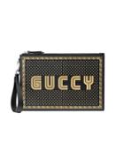 Gucci Guccy Leather Pouch - Black