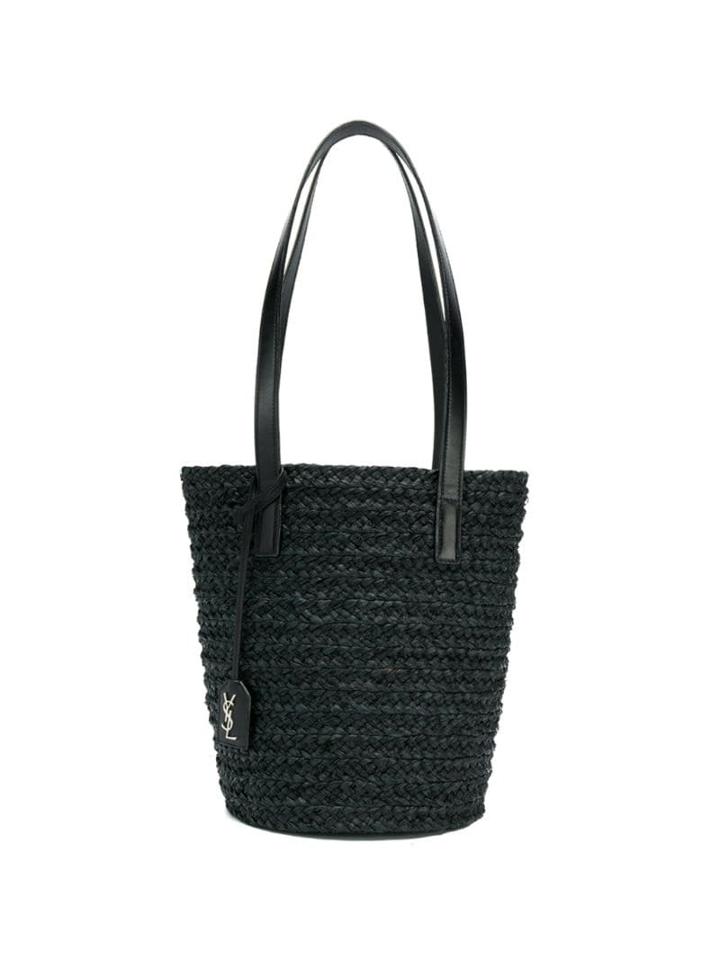 Saint Laurent Raffia Tote Bag - Black