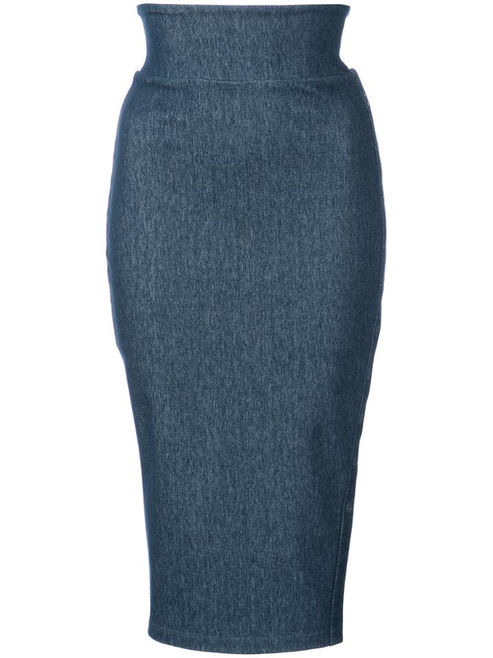 Fleur Du Mal Side Snap Denim Skirt - Blue