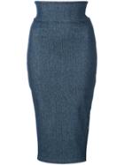 Fleur Du Mal Side Snap Denim Skirt - Blue