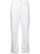 Nobody Denim Distressed High-waisted Jeans - White