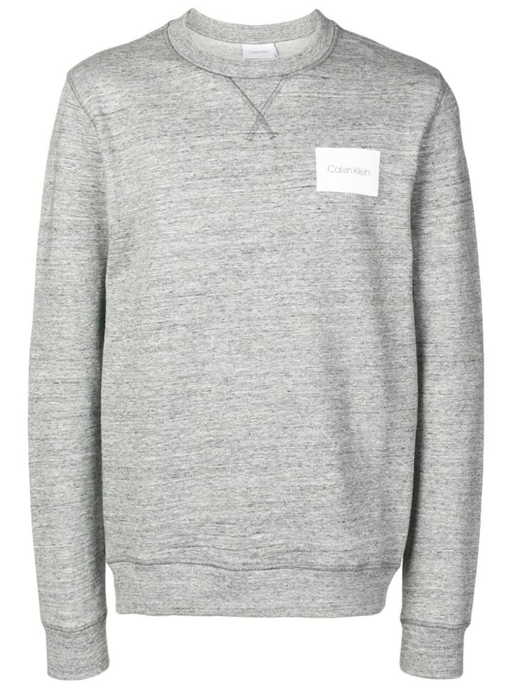 Calvin Klein Logo Patch Sweatshirt - Grey