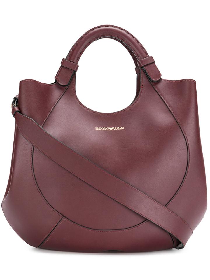 Emporio Armani Embossed Logo Tote Bag - Red