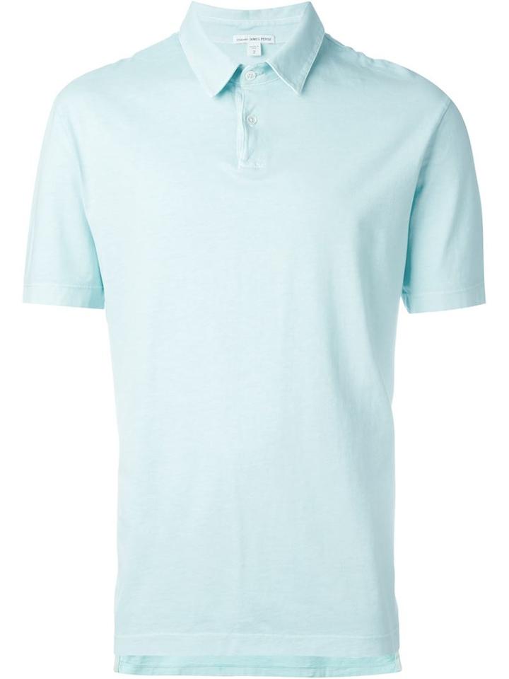 James Perse Classic Polo Shirt, Men's, Size: 1, Blue, Supima Cotton