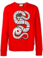 Gucci Kingsnake Print Sweatshirt, Men's, Size: Xl, Red, Cotton