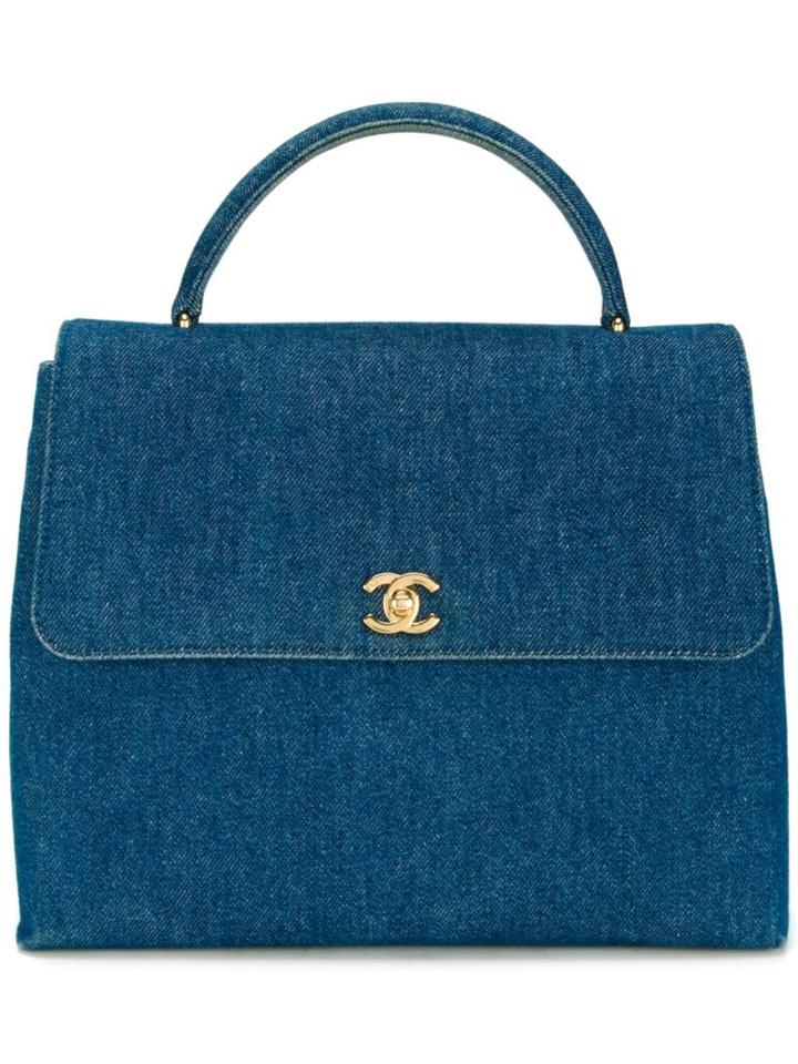 Chanel Vintage Denim Tote, Women's, Blue