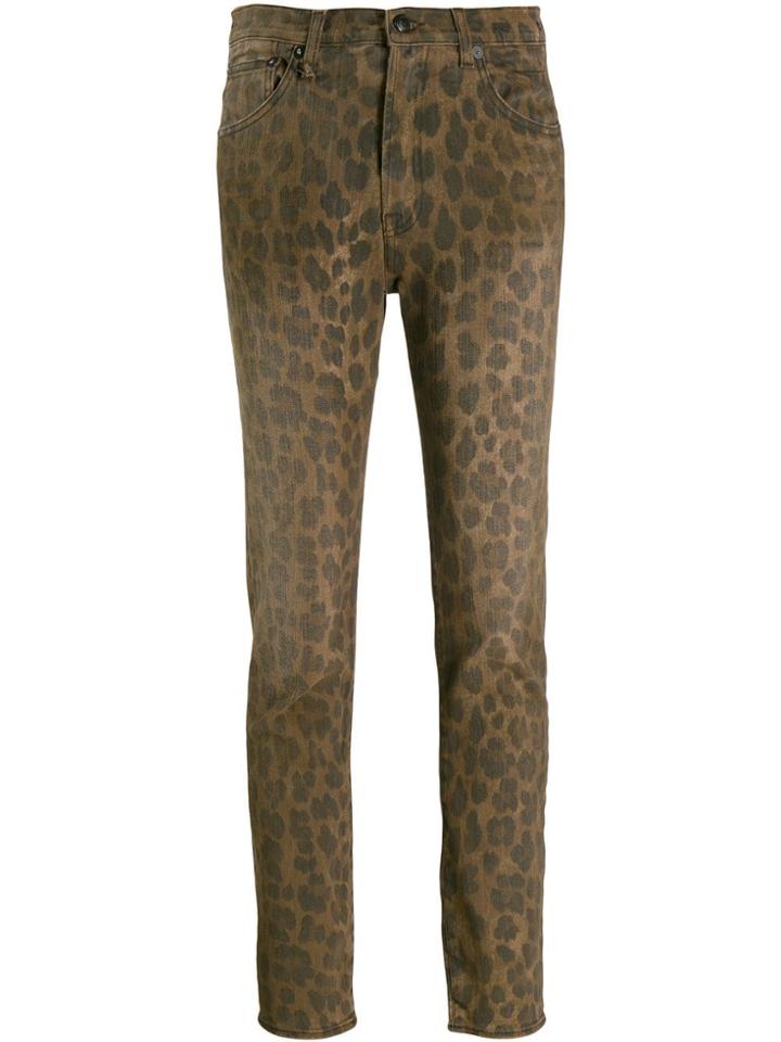 R13 Leopard-print Jeans - Brown