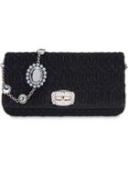 Miu Miu Cloqué Velvet Clutch - Black