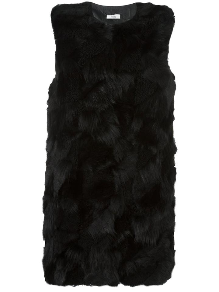 Desa Collection Fur Gilet - Black