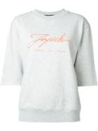 Joyrich Raw Edge Sleeve Sweatshirt, Women's, Size: S, Grey, Cotton