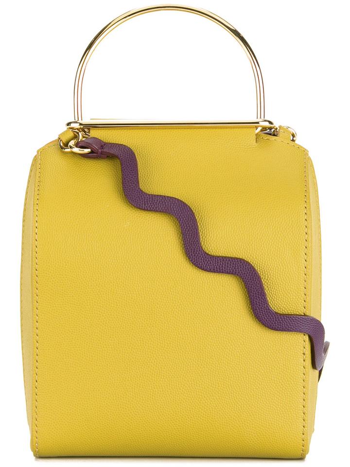 Roksanda - Waved Strap Cross Body Bag - Women - Calf Leather - One Size, Women's, Yellow/orange, Calf Leather