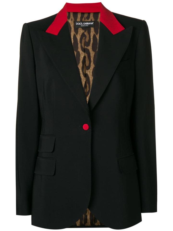 Dolce & Gabbana Red Trim Blazer - Black