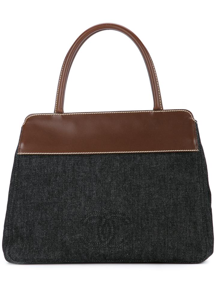 Chanel Vintage Cc Logos Hand Tote Bag - Black