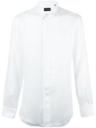 Emporio Armani Classic Plain Shirt, Men's, Size: 42, White, Linen/flax