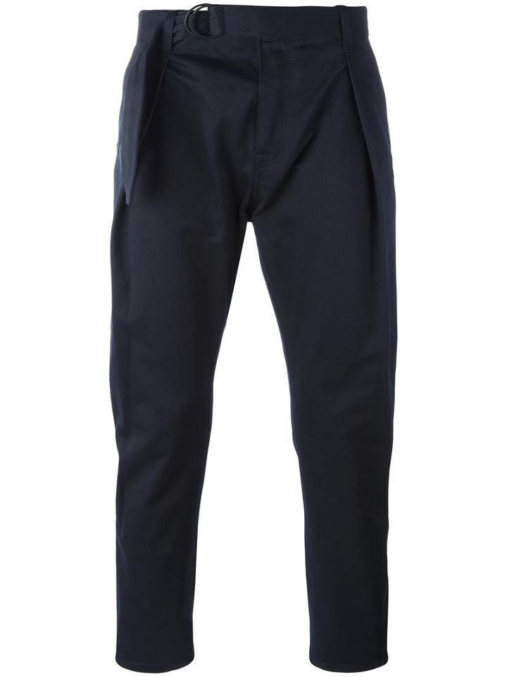 Andrea Pompilio Straight Trousers, Men's, Size: 48, Blue, Cotton
