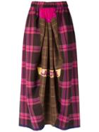 À La Garçonne - Checkered Midi Skirt - Women - Polyamide - One Size, Brown, Polyamide
