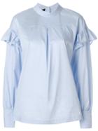 Designers Remix Romy Ruffle Shirt - Blue