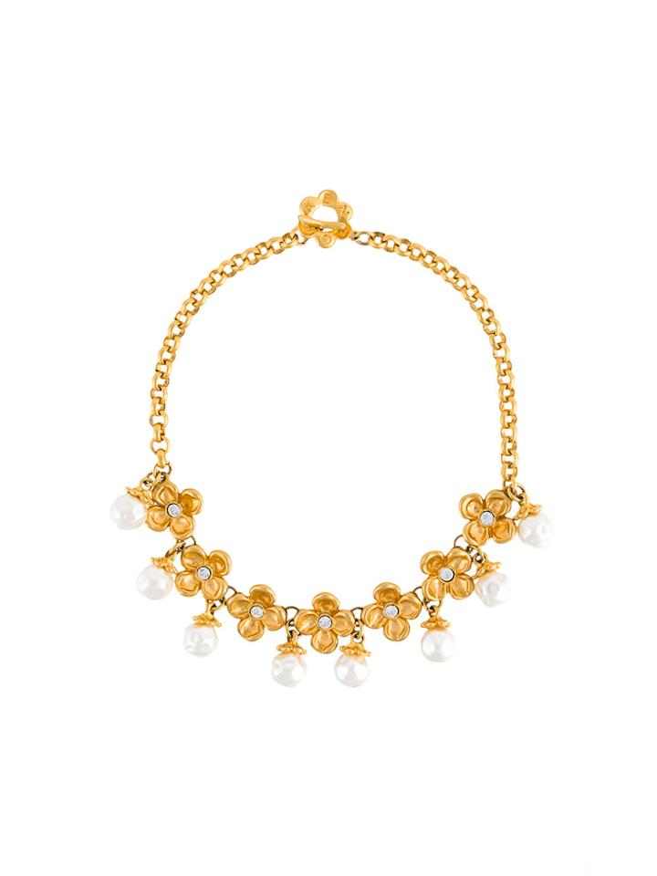 Kenzo Vintage Flower Chocker Necklace - Yellow & Orange