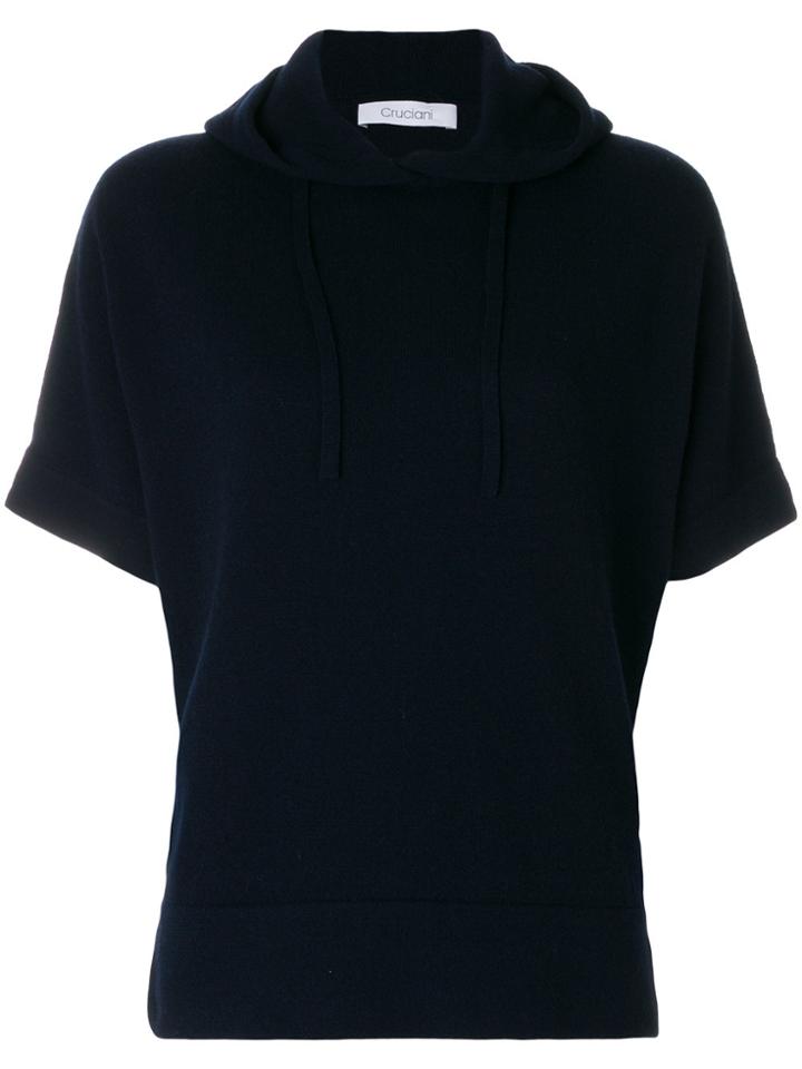 Cruciani Short Sleeve Hoodie - Blue