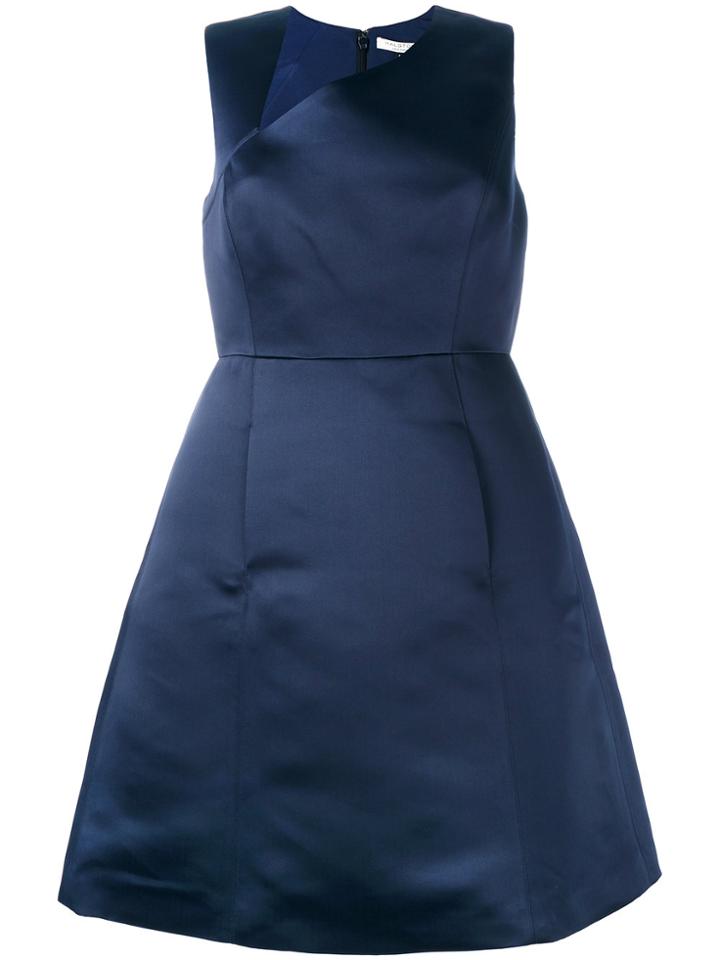 Halston Heritage Asymmetric Neckline Dress - Blue