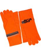 Prada Logo Print Gloves - Orange