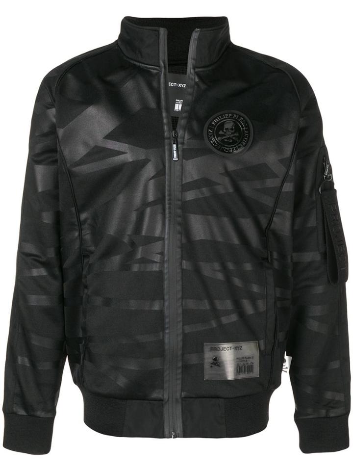 Philipp Plein Stripe Patterned Jacket - Black