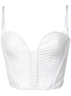 Vera Wang Spaghetti Strapped Cropped Top - White