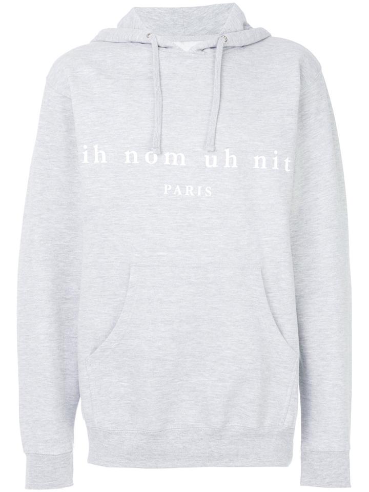 Ih Nom Uh Nit - Logo Print Hoodie - Men - Cotton - Xl, Grey, Cotton