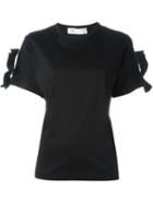 Toga Ruffled Sleeve Top, Women's, Size: 36, Black, Cotton/nylon/polyester
