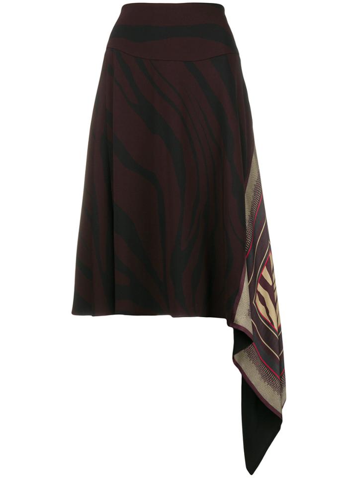 Roberto Cavalli Handkerchief Midi Skirt - Red