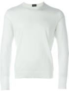 Drumohr Crew Neck Jumper, Men's, Size: 52, White, Cotton