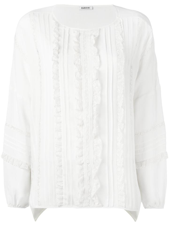 P.a.r.o.s.h. Lace Placket Blouse - White
