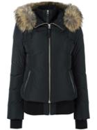 Mackage Zip Up Puffer Jacket, Women's, Size: Xs, Black, Polyester/feather Down/racoon Fur