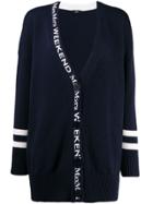Weekend Max Mara Logo Lined Cardigan - Blue