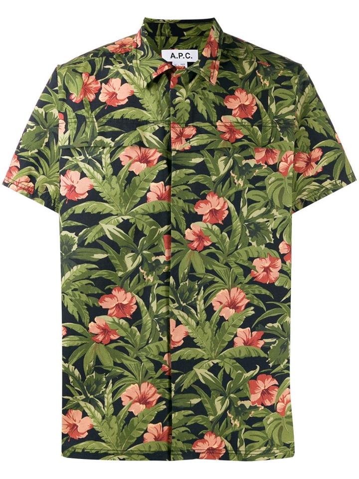 A.p.c. Floral Print Shirt - Blue