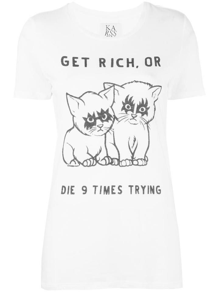 Zoe Karssen Slogan Print T-shirt, Women's, Size: Xl, White, Cotton/modal