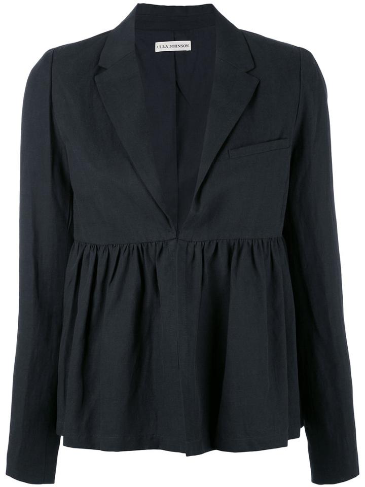 Ulla Johnson - Amadie Peplum Blazer - Women - Cotton/linen/flax/tencel - 2, Black, Cotton/linen/flax/tencel