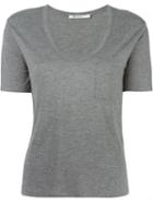 T By Alexander Wang Scoop Neck T-shirt, Women's, Size: Small, Grey, Rayon
