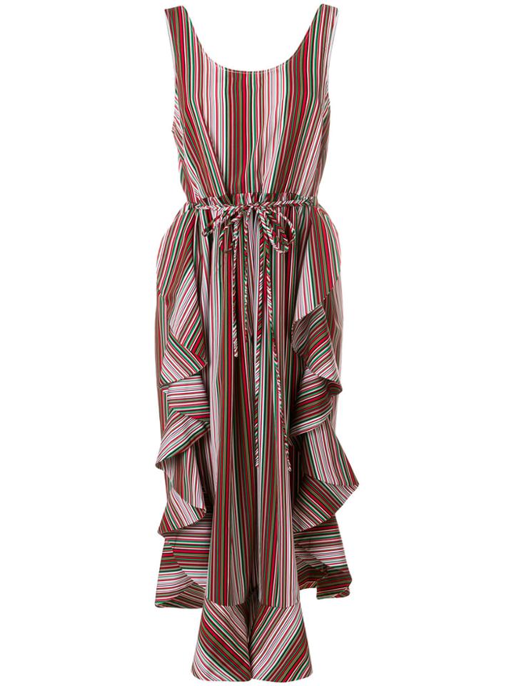 Isa Arfen Striped Flared Midi Dress - Multicolour