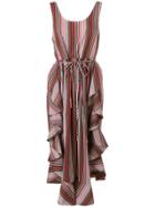 Isa Arfen Striped Flared Midi Dress - Multicolour