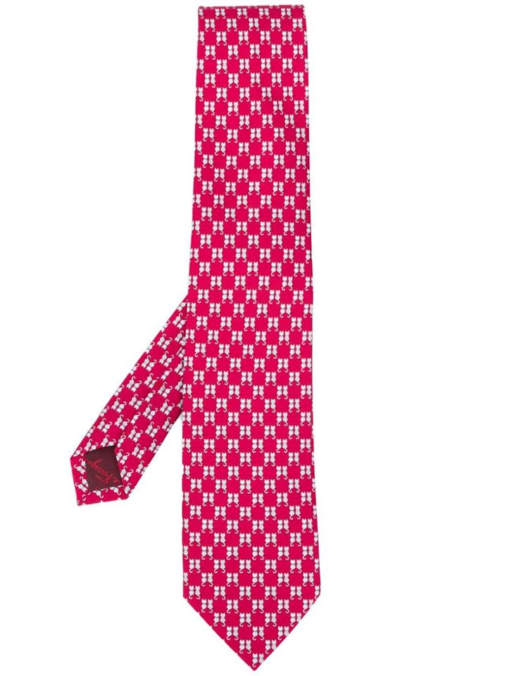 Salvatore Ferragamo Cat Print Tie - Red