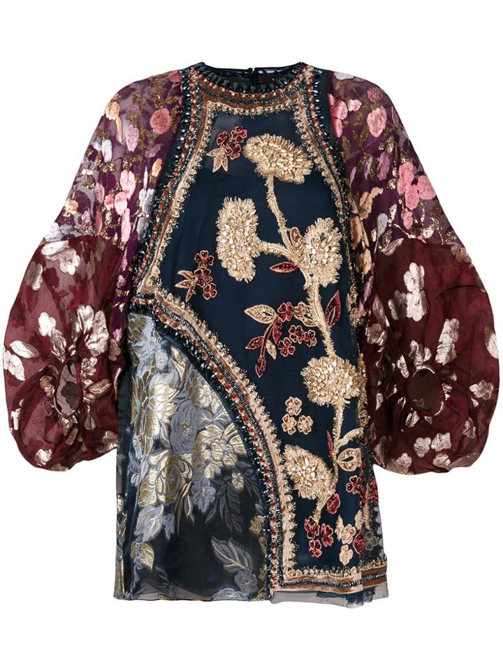 Biyan Embroidered Jacquard Top - Multicolour