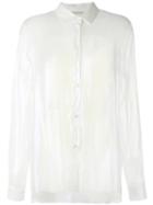 Christopher Kane Iridescent Long Sleeve Shirt, Women's, Size: 40, White, Polyester/silk