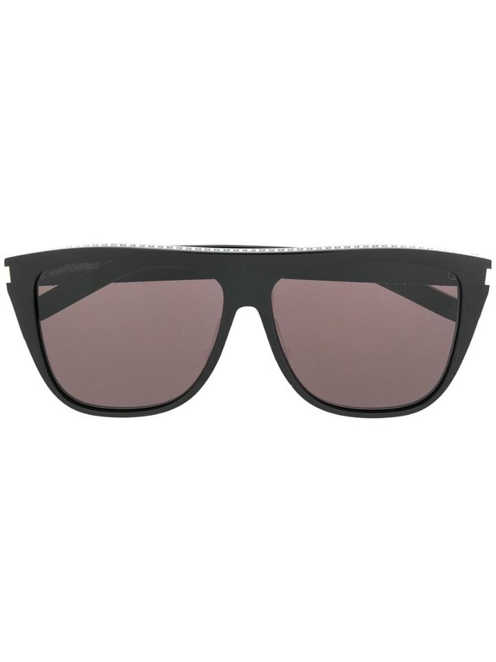 Saint Laurent Eyewear Rhinestone Embellished Sunglasses - Black