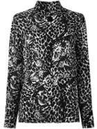 Saint Laurent Leopard Print Shirt, Women's, Size: 42, Black, Viscose