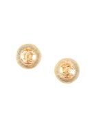 Chanel Pre-owned Round Cc Cutout Earrings - Gold
