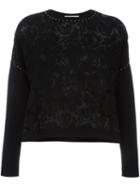 Valentino Lace Front Jumper, Women's, Size: Small, Black, Viscose/polyester