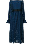 Perseverance London Embroidered Cut-out Dress - Blue